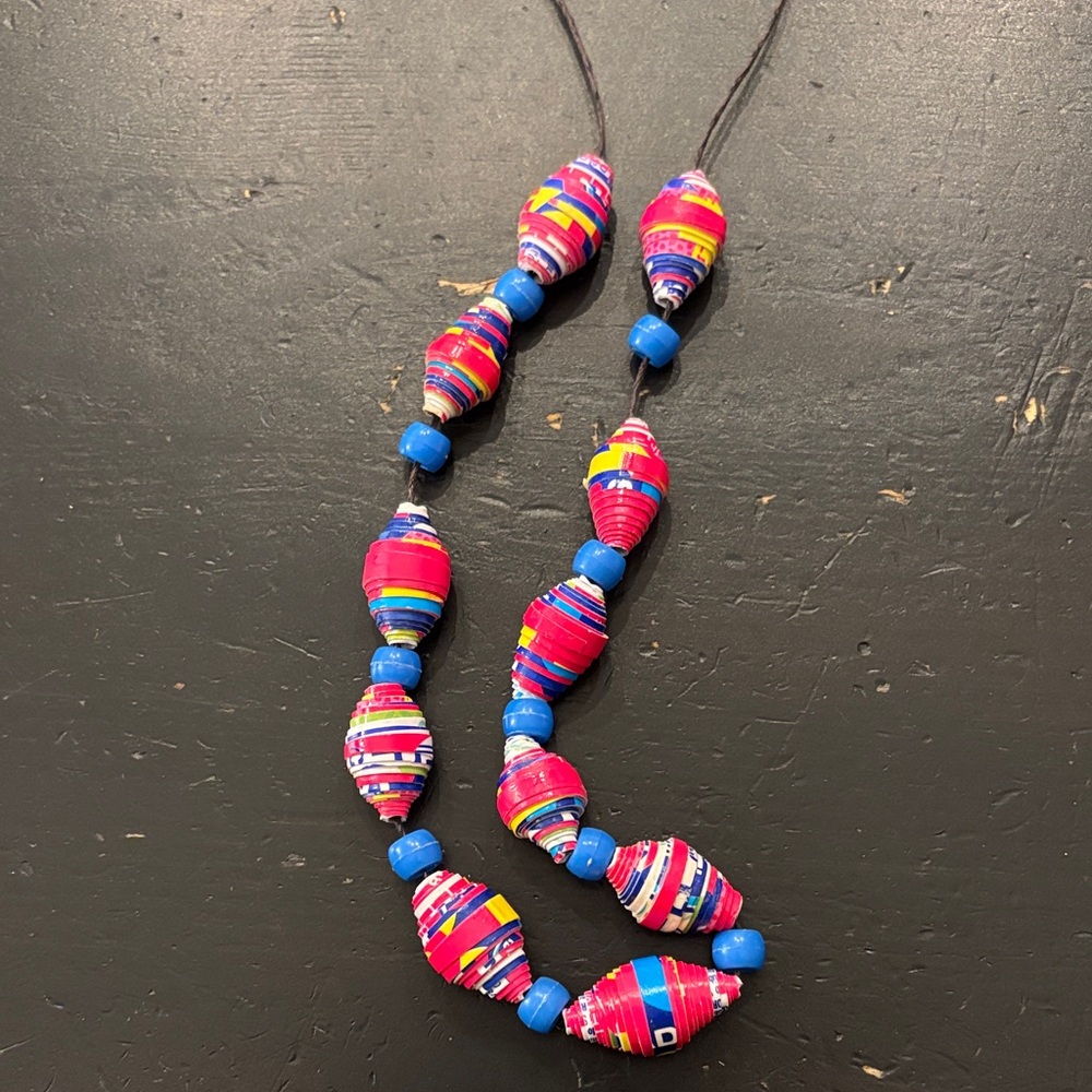 Colorful Beaded Necklace Recycled